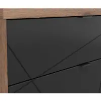 Mueble RTV Forn 156 cm con 2 cajones y estante roble delano oscuro/negro