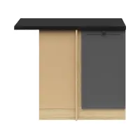 Armario de cocina inferior de esquina Junona Line izquierdo grafito con encimera ocupa el rincón 100x60 cm
