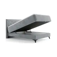 Cama continental Zalea 120x200 con arcón gris