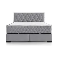 Cama continental Reve 140x200 con arcón gris