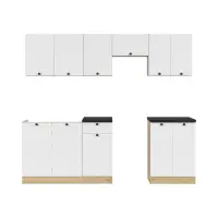 Conjunto de cocina Junona Line 230 cm blanco con encimera