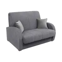Sofá de dos plazas con función de cama y arcón POLI gris