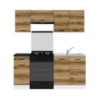Conjunto de cocina Junona Line 180 cm roble delano claro con encimera
