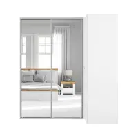 Armario modular Flex 220x116 cm esquinero con espejo blanco brillo