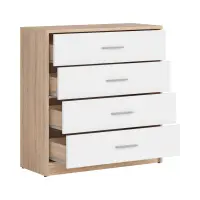 Комод Nepo Plus 80 см с 4 ящиками дуб сонома/белый