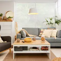 Mesa de centro Holten 110x65 con estante roble wotan/blanco