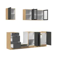 Кухонный гарнитур Junona Line 220 см графитовый