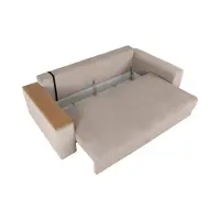 Sofá de tres plazas Peter convertible con arcón pana beige