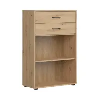 Estantería Space Office 80 cm con 2 cajones y 2 estantes roble artisan