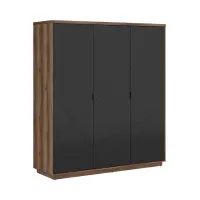 Armario de tres puertas Forn 180 cm roble delano oscuro/negro mate