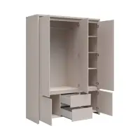 Armario de cinco puertas Kaspian 153 cm con espejo y cajones cachemira