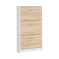 Zapatero Nepo Plus 70 cm con 3 puertas blanco/roble sonoma