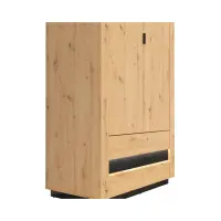 Armario de dos puertas Ostia 100 cm con cajones roble artisan/roble negro