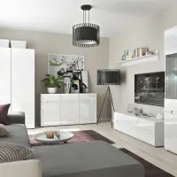 Vitrina Azteca Trio 60 cm con 2 puertas blanco brillo