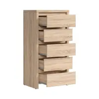 Cómoda Kaspian 56 cm con 5 cajones roble sonoma