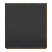 Armario de tres puertas Forn 180 cm roble delano oscuro/negro mate