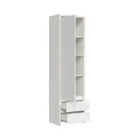 Estantería Kaspian 56 cm con puertas y 2 cajones blanco