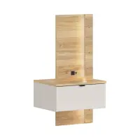 Mesita de noche Glamour 50 izquierda con cajón cachemira/roble mauvella USB LED