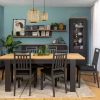 Mesa extensible Hesen 160/200x90 roble artisan/grafito