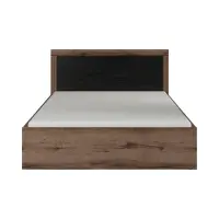 Cama Balin 160x200 con somier y contenedor roble monastery/negro