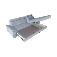 Sofá rinconera derecha Aguda convertible con arcón azul