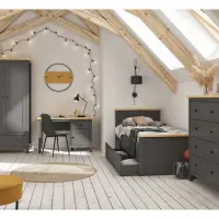 Escritorio Hesen 120 cm con puerta y cajón grafito