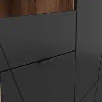 Vitrina Forn 94 cm con 3 puertas roble delano oscuro/negro mate