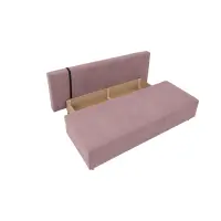 Sofá cama de tres plazas Sun con arcón rosa
