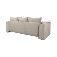 Sofá de tres plazas Royal IV convertible con arcón, pana, beige