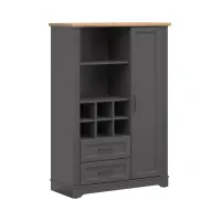 Estantería Tolmin 100 cm con puertas y 2 cajones grafito/roble artisan