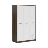 Armario de tres puertas Nepo Plus 118 cm con cajones roble noble/blanco