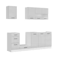 Кухонный гарнитур Junona Line 220 см светло-серый глянец