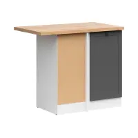 Armario de cocina inferior de esquina Junona Line izquierdo grafito con encimera ocupa el rincón 100x60 cm