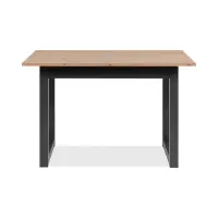 Mesa extensible rectangular Denver 120-160/80/75 roble artisan/negro