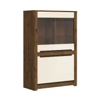 Vitrina Ruso 104 cm con 4 puertas roble april/brillo perlado