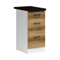 Mueble de cocina bajo Junona Line 40 cm con cajones roble delano claro con encimera