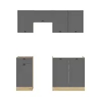 Conjunto de cocina Junona Line 170 cm grafito sin encimera