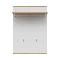 Perchero de pared Yamael para recibidor roble artisan/blanco