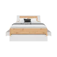 Cama Saturn 160x200 con 3 cajones roble artisan/blanco