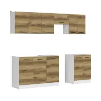 Conjunto de cocina Junona Line 230 cm roble delano claro sin encimera