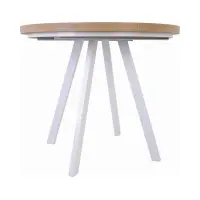Mesa extensible Pares roble wotan/blanco 90-180x90