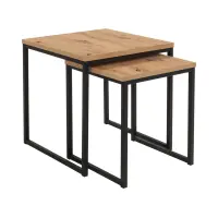 Set de dos mesas de centro Aroz 40/50 cm roble artisan