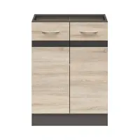 Mueble bajo de cocina Junona Line 60 cm de dos puertas roble sonoma