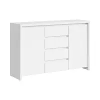 Cómoda Kaspian 144 cm con 2 puertas y 4 cajones blanca