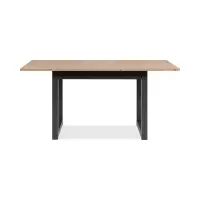Mesa extensible rectangular Denver 120-160/80/75 roble artisan/negro
