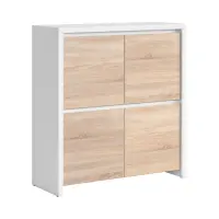 Armario Kaspian 105 cm de cuatro puertas blanco/roble sonoma