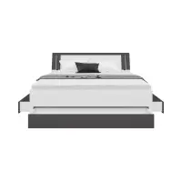 Ліжко Saturn 180x200 з 3 шухлядами білий/графіт