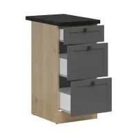 Mueble de cocina inferior Junona Line 40 cm con cajones grafito con encimera