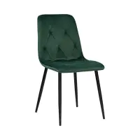 Silla tapizada Silvio de terciopelo verde