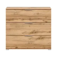 Cómoda Zele 95 cm con 3 cajones roble wotan